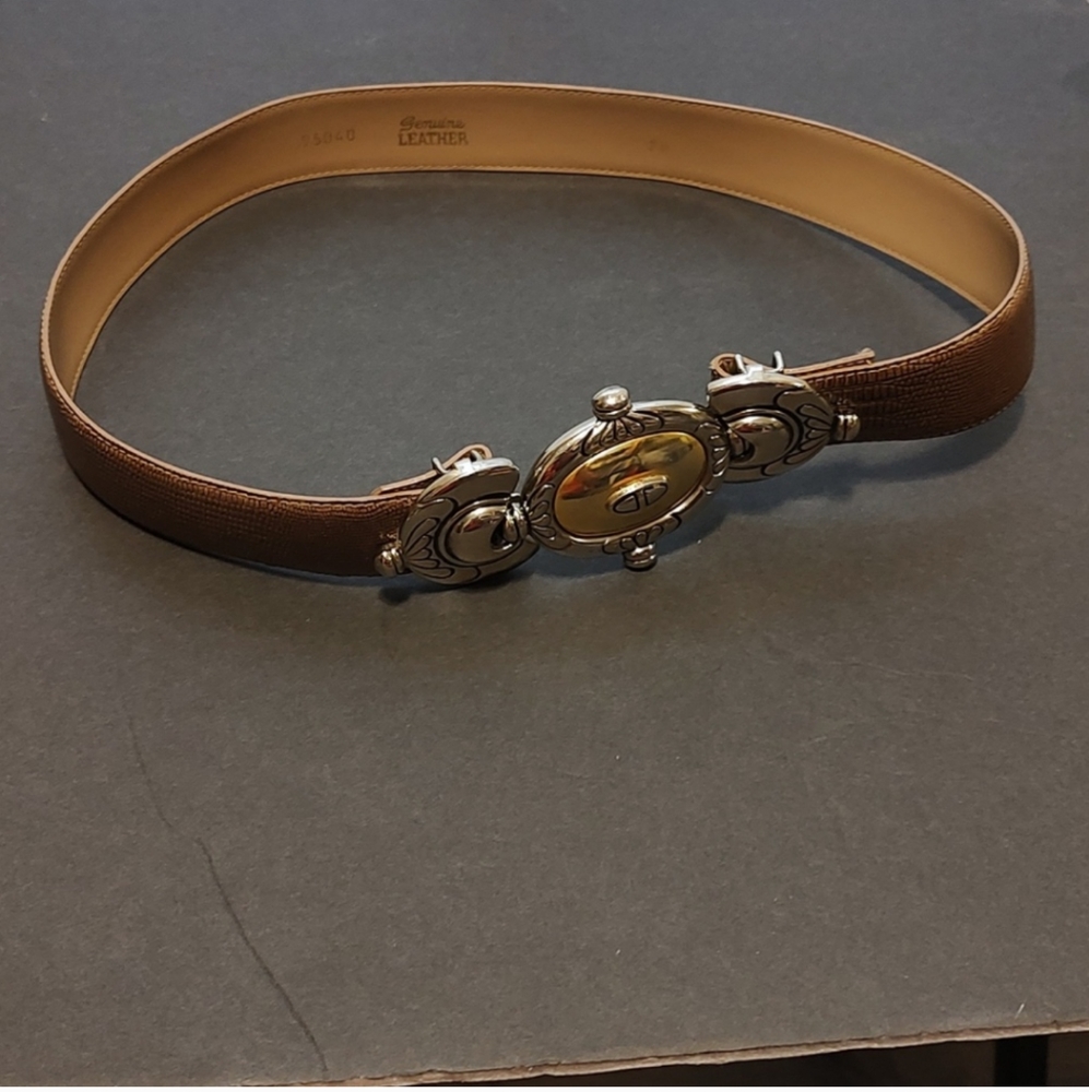 Genuine leather snakeskin pattern light brown fashion belt buckle belt